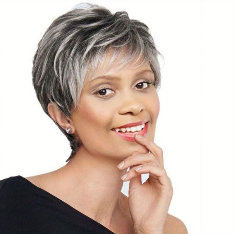 Short Pixie Cut Wig with Bangs Synthetic Wig for Women