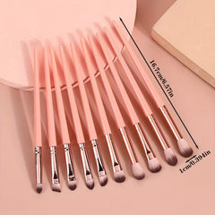 10pcs Eye Makeup Brush Set Portable Soft Eyeshadow Eyebrow Nose Shadow Brushes