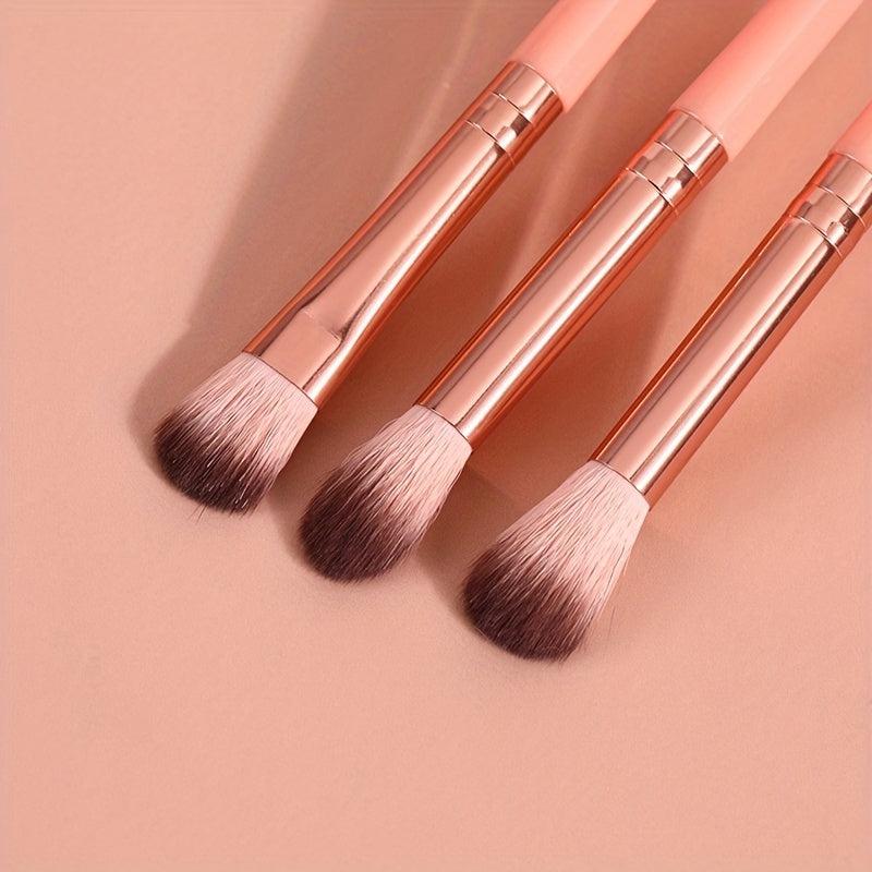 10pcs Eye Makeup Brush Set Portable Soft Eyeshadow Eyebrow Nose Shadow Brushes