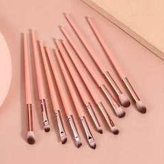 10pcs Eye Makeup Brush Set Portable Soft Eyeshadow Eyebrow Nose Shadow Brushes