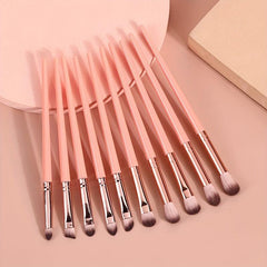 10pcs Eye Makeup Brush Set Portable Soft Eyeshadow Eyebrow Nose Shadow Brushes