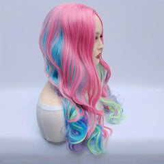 Rainbow Long Wavy Wig Heat Resistant Anime Halloween Cosplay