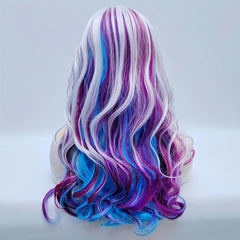 Rainbow Long Wavy Wig Heat Resistant Anime Halloween Cosplay