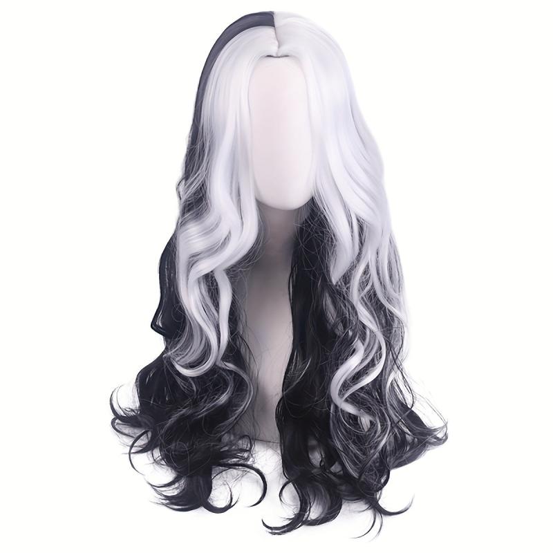 Rainbow Long Straight Wig Synthetic Wig With Bangs Cosplay Wig For Halloween
