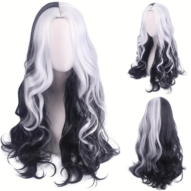Rainbow Long Straight Wig Synthetic Wig With Bangs Cosplay Wig For Halloween