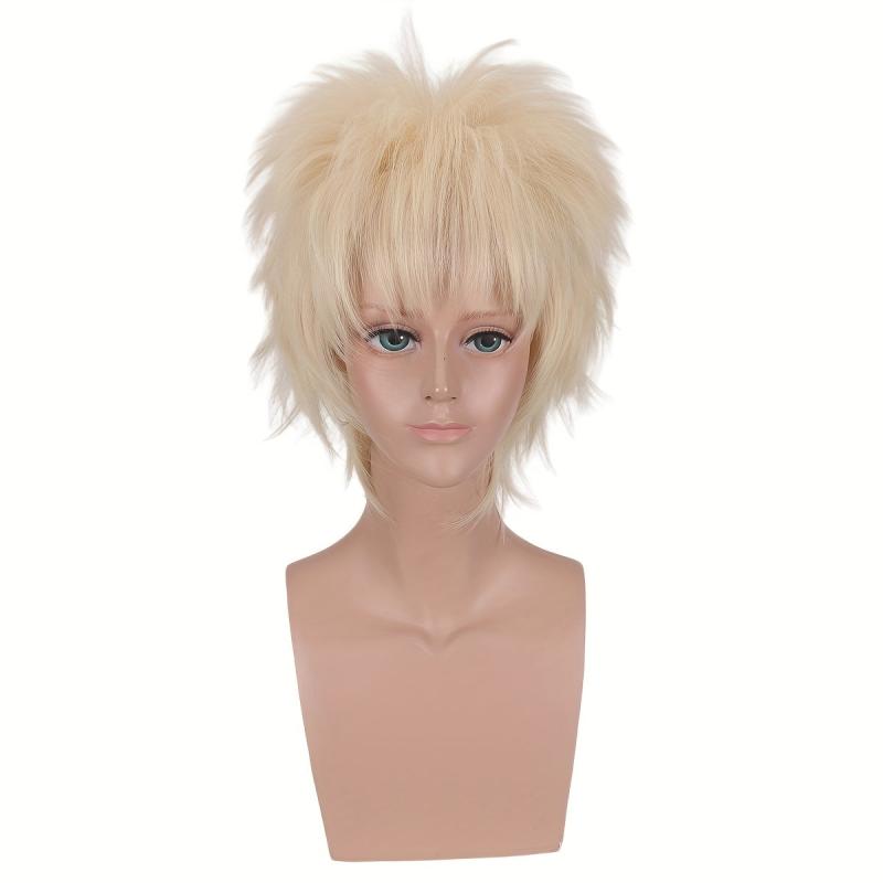 Red Hair Short Straight Wig For Boy Cosplay