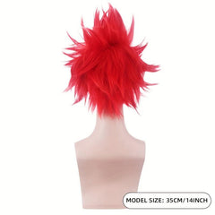 Red Hair Short Straight Wig For Boy Cosplay