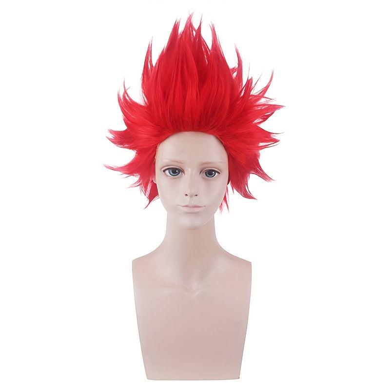 Red Hair Short Straight Wig For Boy Cosplay