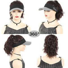 Ponytail Wig Baseball Cap With Hair Adjustable Hat