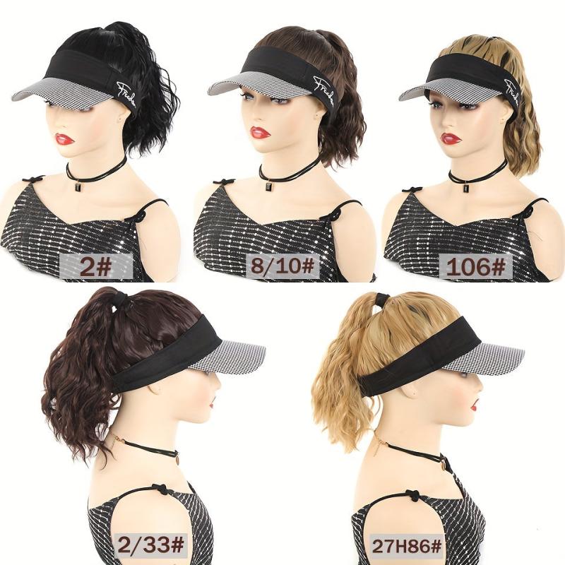 Ponytail Wig Baseball Cap With Hair Adjustable Hat