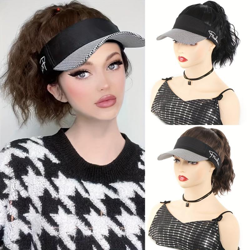 Ponytail Wig Baseball Cap With Hair Adjustable Hat