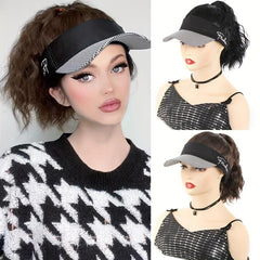 Ponytail Wig Baseball Cap With Hair Adjustable Hat