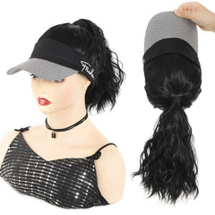 Ponytail Wig Baseball Cap With Hair Adjustable Hat