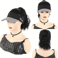 Ponytail Wig Baseball Cap With Hair Adjustable Hat