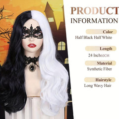 Long Curly Wavy Half Wig Synthetic Role Play Costume Party Wig