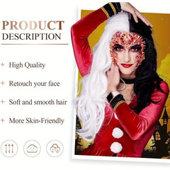 Long Curly Wavy Half Wig Synthetic Role Play Costume Party Wig
