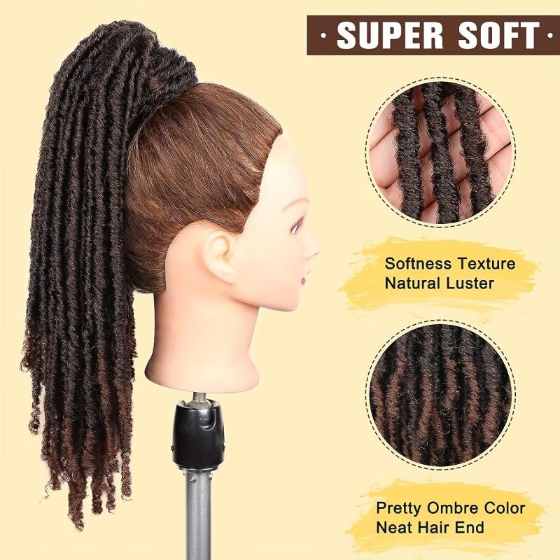 Dreadlock Ponytail Extensions Synthetic Clip In Hair Extensions