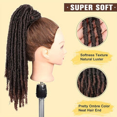Dreadlock Ponytail Extensions Synthetic Clip In Hair Extensions
