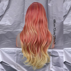 Ombre Synthetic Hair Wig Female Cosplay Long Wavy Lolita Halloween Colored Party