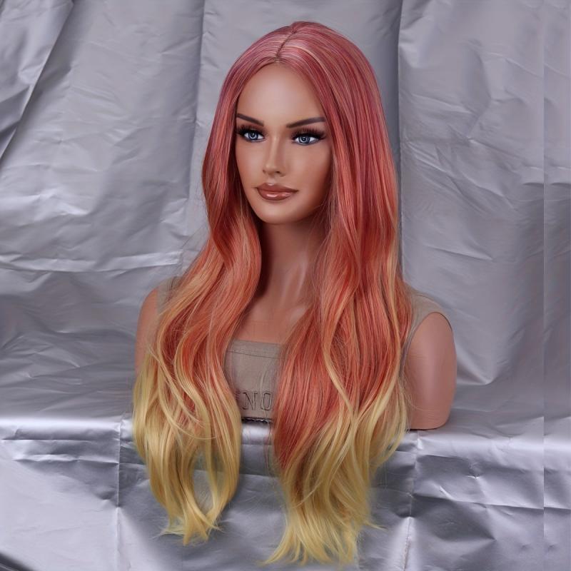 Ombre Synthetic Hair Wig Female Cosplay Long Wavy Lolita Halloween Colored Party