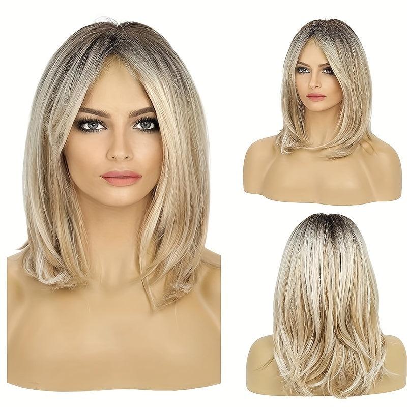 Layered Long Straight Wig with Bangs Synthetic Wig Heat Resistant