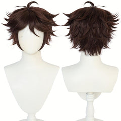 Brown Straight Synthetic Anime Cosplay Wig For Halloween Christmas Party