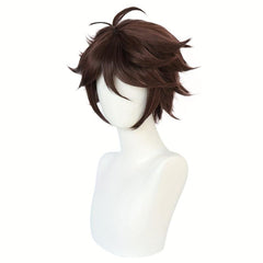 Brown Straight Synthetic Anime Cosplay Wig For Halloween Christmas Party