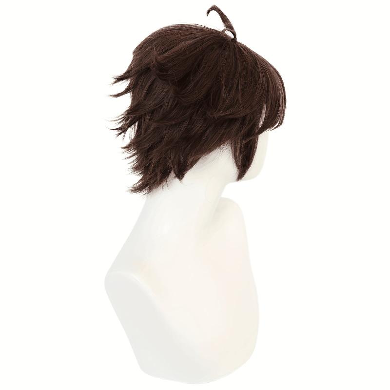 Brown Straight Synthetic Anime Cosplay Wig For Halloween Christmas Party