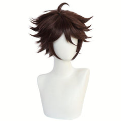 Brown Straight Synthetic Anime Cosplay Wig For Halloween Christmas Party