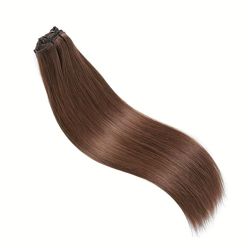8 Pcs Clip In 4 Long Straight Hair Extensions Human Hair Brazilian Virgin Hair