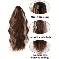 Long Curly Ponytail Hairpiece With Claw 40 Synthetic Hair Extensions for Women