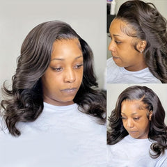 Short Curly Bob Cut Human Hair Wig Natural Hairline