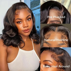 Short Curly Bob Cut Human Hair Wig Natural Hairline