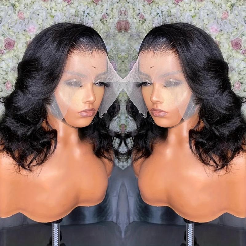 Short Curly Bob Cut Human Hair Wig Natural Hairline