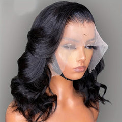 Short Curly Bob Cut Human Hair Wig Natural Hairline