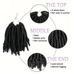 6Inch Spring Twist Crochet Hair Extensions Fluffy Twist Crochet Braids Hair