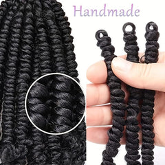 6Inch Spring Twist Crochet Hair Extensions Fluffy Twist Crochet Braids Hair