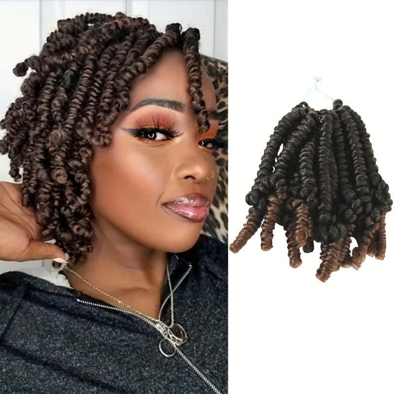 6Inch Spring Twist Crochet Hair Extensions Fluffy Twist Crochet Braids Hair