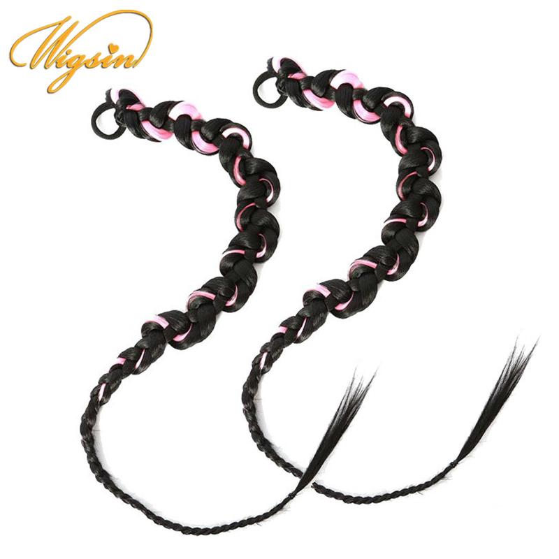 Long Synthetic Braided Ponytail Hairpiece Hair Extensions