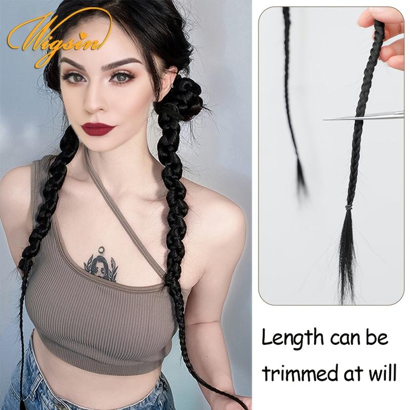 Long Synthetic Braided Ponytail Hairpiece Hair Extensions