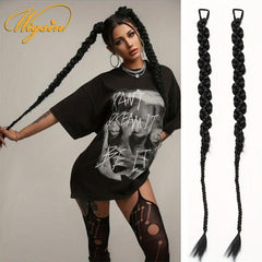 Long Synthetic Braided Ponytail Hairpiece Hair Extensions