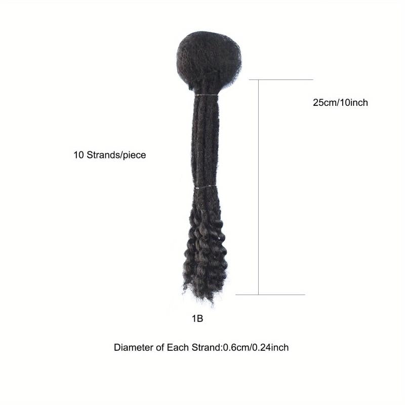 10 Strands Dreadlock Braids Human Hair Crochet Extensions Bohemian Style