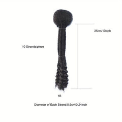 10 Strands Dreadlock Braids Human Hair Crochet Extensions Bohemian Style