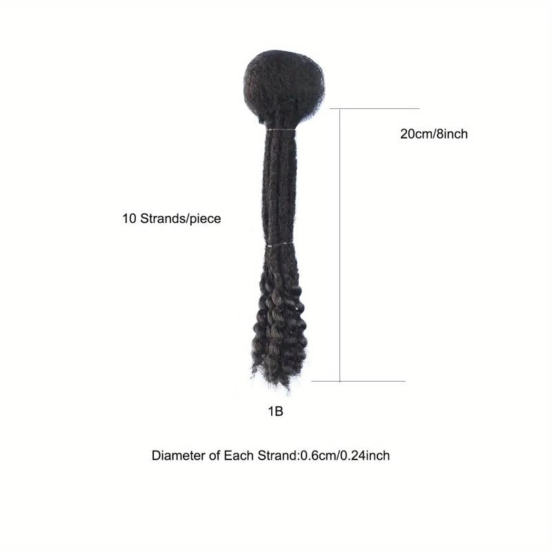 10 Strands Dreadlock Braids Human Hair Crochet Extensions Bohemian Style