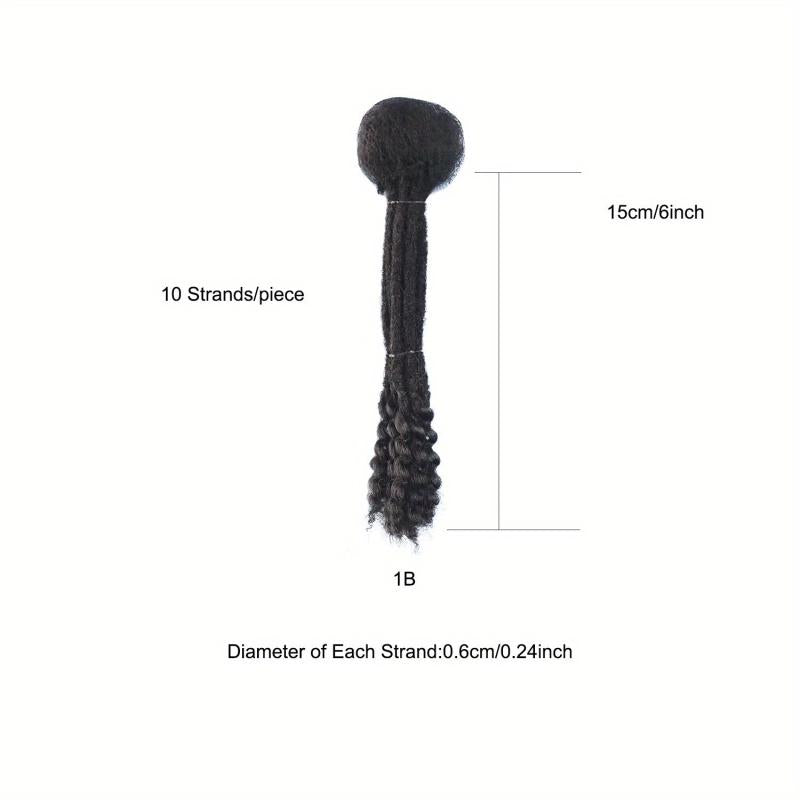 10 Strands Dreadlock Braids Human Hair Crochet Extensions Bohemian Style