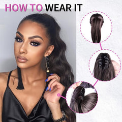 Long Wavy Claw Clip Ponytail Extension for Women Soft Daily Use