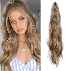 Long Wavy Claw Clip Ponytail Extension for Women Soft Daily Use