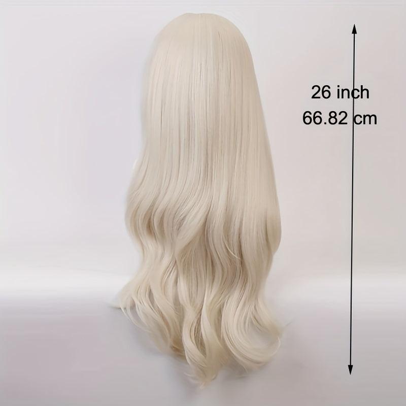 Long Wavy Beige Princess Wig Halloween Costume Party Synthetic Wigs