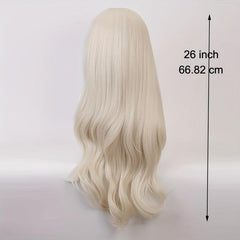 Long Wavy Beige Princess Wig Halloween Costume Party Synthetic Wigs