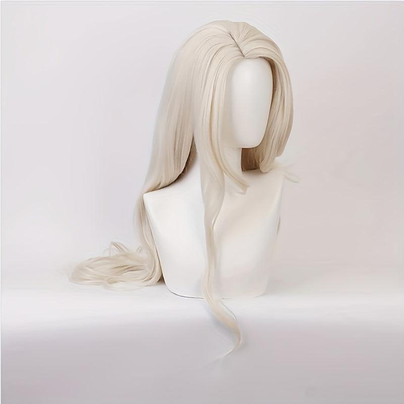 Long Wavy Beige Princess Wig Halloween Costume Party Synthetic Wigs